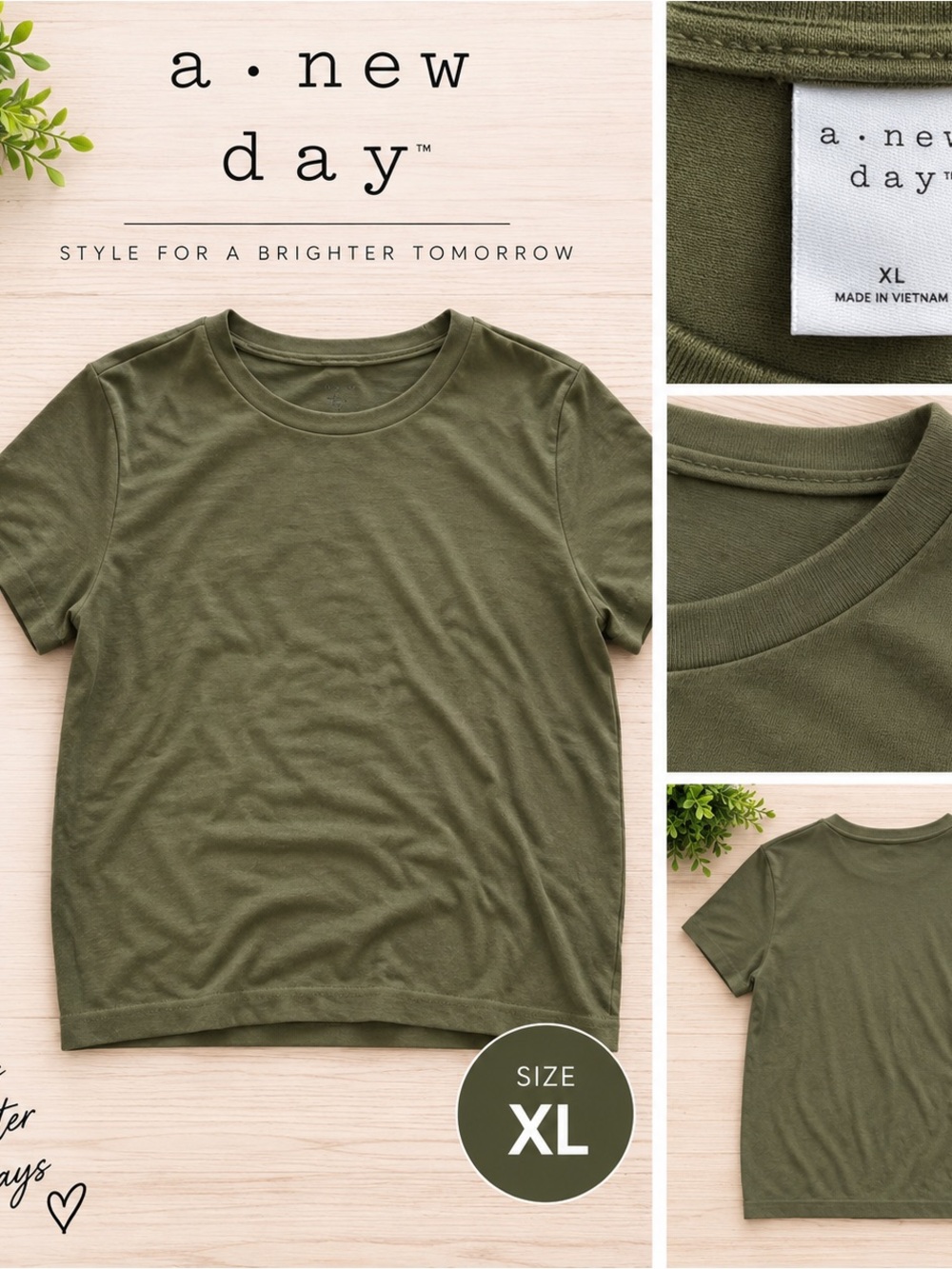 a new day Olive Green Short Sleeve Crew Tee